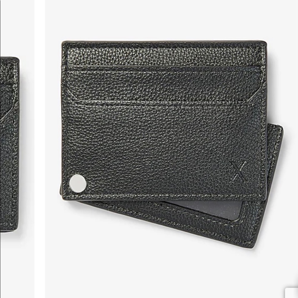 Express faux leather pop out card case